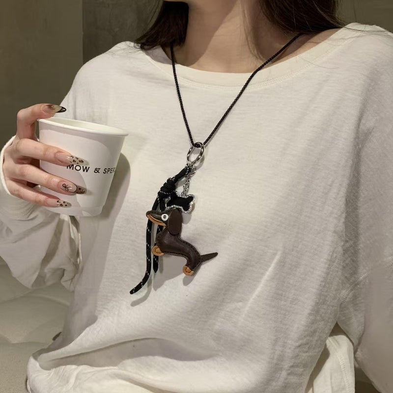 Scarf Wachshund Dog Pendant Necklace Women'S Long Scarf Wearer Chain Niche Design Cute Cartoon Accessories - Image 3